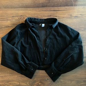 Corduroy cropped blouse